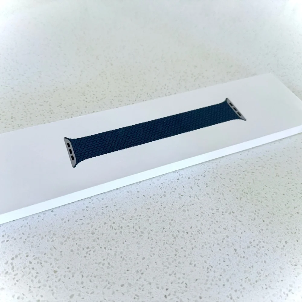 Genuine Apple Watch Braided Solo Loop 45mm Abyss Blue Size 8 – Great Condition